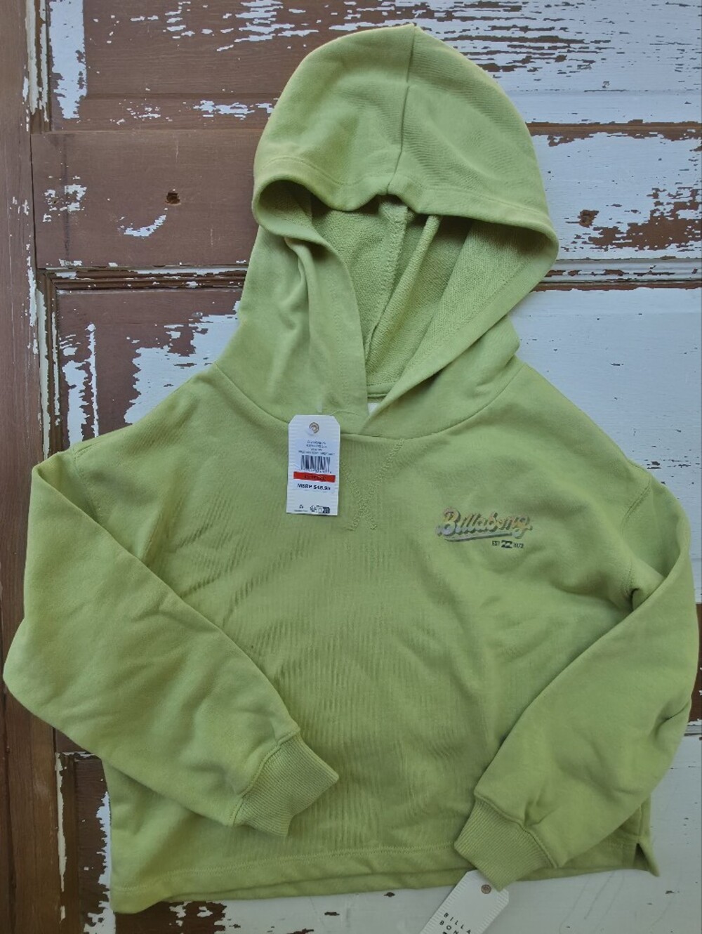 Billabong Girls Palm Script Hoodie Sweatshirt XS Willow Green NWT